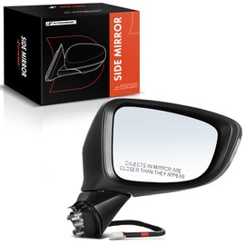 A-Premium Passenger Side Power Door Mirror Compatible with Mazda 6 2014-2017 - Heated Manual Folding Black Outside Rear View Mirror with Turn Signal Indicator - Replace# GHP9691N1A51