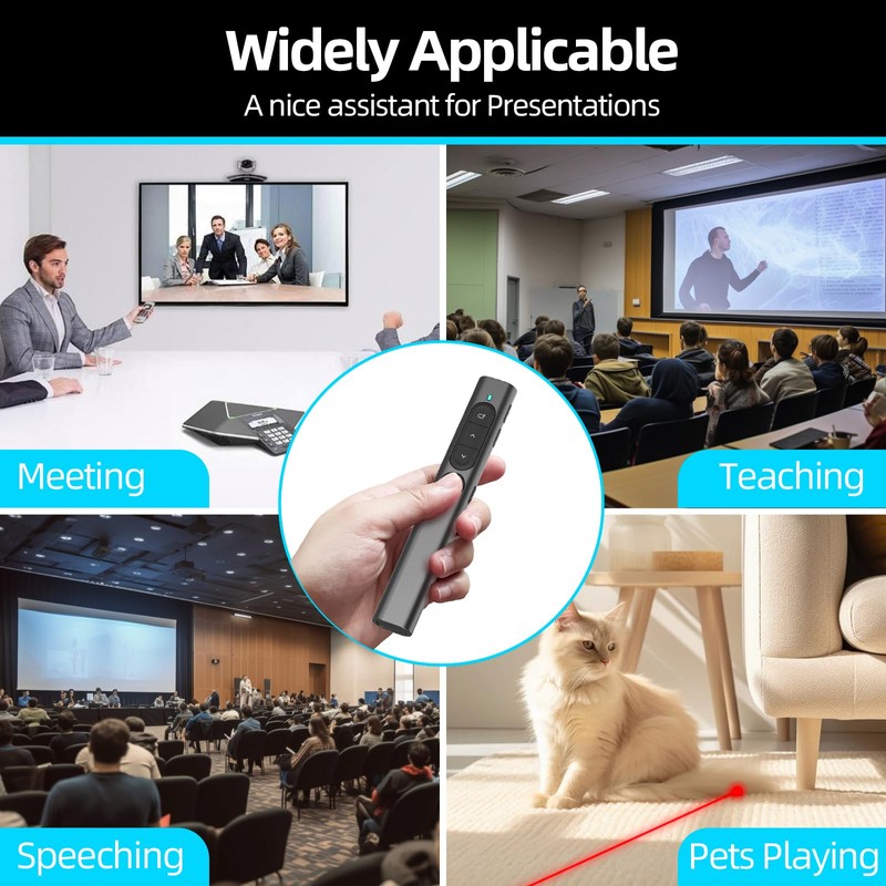 MOXYOY Presentation Clickers, Clicker for Powerpoint, Wireless Rechargerable Presenter Remote,