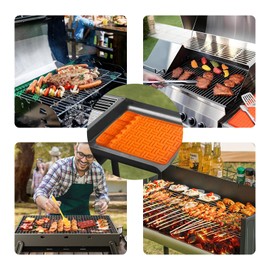 Silicone Griddle Tools Mat for Barbecue,3 in 1 Silicone Spatula Mat with Barbecue Brush,Silicone Grill Side Shelf Table Mat for BBQ Spatula Tools