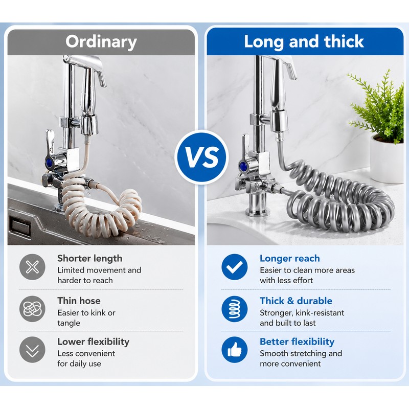 Retractable Shower Hose for Bathroom Use – Flexible Spiral Design
