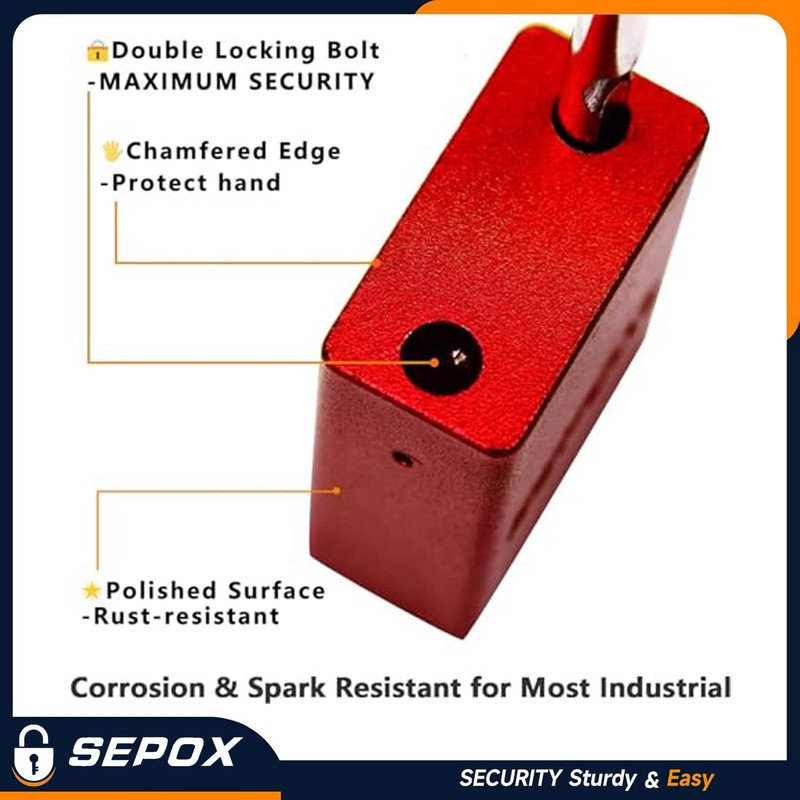 SEPOX Weatherproof Solid Aluminum Keyed Alike Padlock Industrial-Grade Padlock for