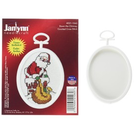Janlynn Mini Counted Cross Stitch Kit 2.75" Oval - Down The Chimney (18 Count)