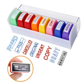 Pack of 8 Self-Inking Teacher Stamps, Colourful Self-Inking Teacher Stamps with Storage Box, Funny Feedback Stamps for School Teachers, School Supply Stamps for Education (Matters)