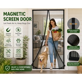 2-Pack Magnetic Door Curtain Automatic Mosquito Closing Door Screen Net Anti Fly Insect Partition Curtain Mesh Summer Indoor Tools