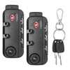 2 PCS TSA007 Zipper Luggage Locks, Suitable for Luggage,Backpacks, Handbags,