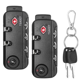 2 PCS TSA007 Zipper Luggage Locks, Suitable for Luggage,Backpacks, Handbags, and Storage Bag Zipper Locks, with 2PCS Spare TSA007 Key