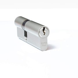 FELGNER Double Cylinder Euro Plus Lock Cylinder Profile Cylinder Door Lock Security Lock for Doors Front Door Apartment Door - Includes 3 Beard Keys | 30-60 mm (60-30 mm) Matt Nickel