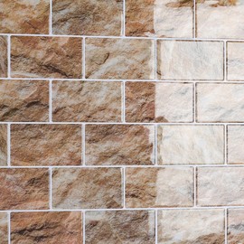 CRE8TIVE 16 Sheets Faux Brick Peel and Stick Backsplash Subway Tile Stick on Backsplash for Kitchen Orange Brown Slate Tile 12"x12" Removable Waterproof Tile Stickers for Bathroom Laundry Room Renters