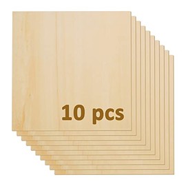 OUYZGIA 10 Pcs Plywood Basswood Sheets 12âx12âx1/8â 3mm Plywood Board for Laser Cutting Engraving Crafts, Unfinished Wood Sheets for DIY Painting Modeling (300x300x3mm, 10 Pcs)
