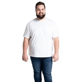 Fruit of the Loom Men's Size Big Eversoft Cotton Short Sleeve T Shirts, Breathable & Moisture Wicking with Odor Control, White, Large Tall
