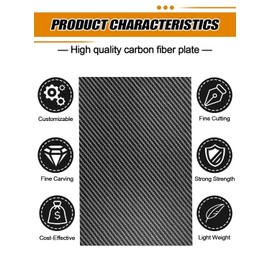 Kalolary Carbon Fiber Board Plate, 3K Real Carbon Fiber Sheets Available in 0.5mm-5mm Twill Weave 100% Glossy Surface(Twill Weave, 240 * 240 * 0.5mm)