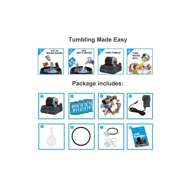 AliKids Professional Advanced Rock Tumbler Kit - 9 Day Timer