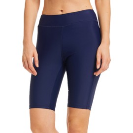 Women's Swim Shorts High Waisted Long Board Short Solid Skinny Swim Bottom