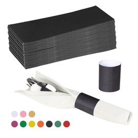 Germiwipe (Box of 500 Yellow) Paper Napkin Band Self Adhesive, Paper Napkin Rings Self Adhesive,Silverware Wraps Bands, GENB500YE