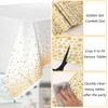 Pack of 10 Disposable Tablecloths, White with Gold Polka Dots,