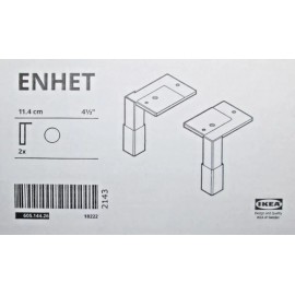 IKEA NEW SET of 2 IKEA ENHET Adjustable Legs/Feet for Base/Cabinets White 4.5" 4 1/2"