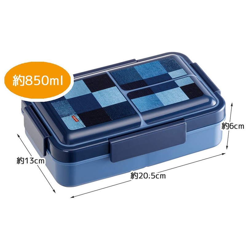 Skater PALT9AG-A Denim Lunch Box, 28.9 fl oz (850 ml),