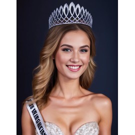 Exquisite Clear Austrian Crystal Rhinestone Tiara With Hair Side Combs Crown Prom Princess Queen Beauty Pageant Hair Jewelry T11925