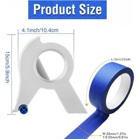 WADY Professional Masking Tape Dispenser & Applicator, Portable Painters Tape Cutter for Precise Painting, Multi-Purpose Masking Tool with Built-in Tape Holder