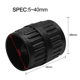 ieron 1 Pcs PE Pipe Deburrer, Universal Pipe Reamer 2 in 1 Internal+External Deburrer Tool Tubing Chamfer Tool 5-40mm/0.19-1.6 inch Black