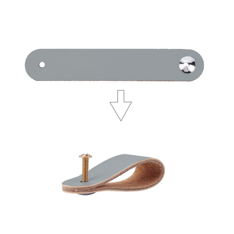 GORGECRAFT 6Pcs Leather Drawer Pull, Nordic Wardrobe Cabinet Door Handle,