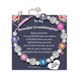 D Dongjiangjin Gift Granddaughter Gifts from Grandma Granddaughter Bracelet 1st 4 3 6 7 8 9 Year Old Girl Gifts Birthday Christmas Preschool Graduation Gifts Jewellery for Girls Bracelet