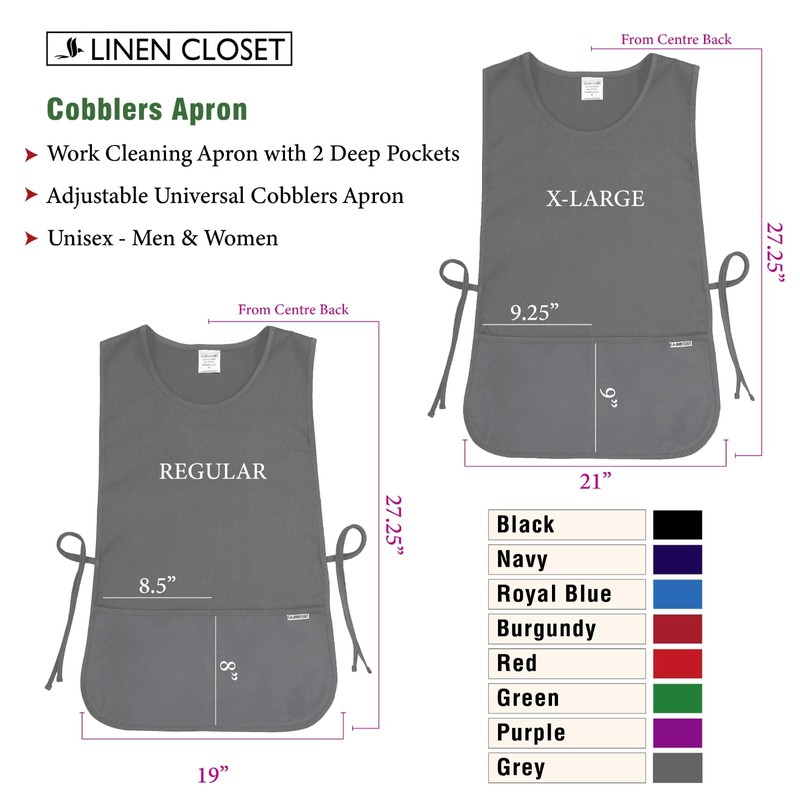 LINEN CLOSET® Adjustable Universal Cobblers Apron Unisex Cobbler Apron for