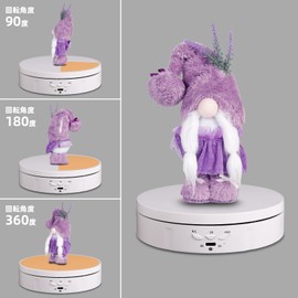 360 Degree Rotating Electric Turntable, Speed, Angle Adjustable, For Displays, Figures, Photography, Diameter 5.7 inches (14.6 cm), Load Capacity 8.8 lbs (4 kg) (White)
