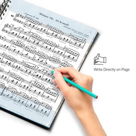 MECCALINE Sheet Music Folder (Letter, 3 Pack) – 40 Sleeves Display 80 Pages Spiral Binder Organizer for Music Stand – Fits Letter Size 8.5 x 11 Inch – Direct Page Writing with Detachable Name Tag