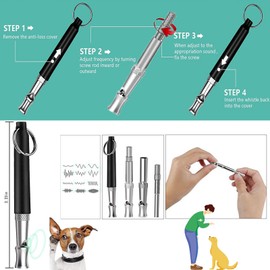 BSITSSS Pack of 2 Dog Whistles, Recall Dog Whistles, Adjustable High Frequency, Ultrasonic Dog Whistle with Lanyard, Dog Training Accessories for Effective Dog Training (Black)