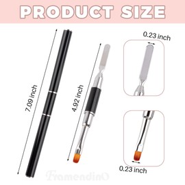 Framendino, 6 Pack Dual-Ended Polygel Brush and Picker Stainless Steel Manicure Polygel Mixing Picker Nail Polish Applicator for Nails