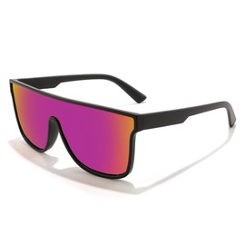 FEISEDY Men Women Polarized Sunglasses, Flat Top Trendy Oversized Square Shades UV400 B4141