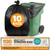 PlasticMill 100 Gallon Garbage Bags: Black, 1.3 Mil, 67x79, 10