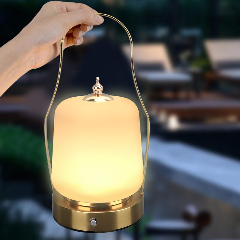 Cordless Lantern LED Retro Rechargeable Stepless Dimming 3 Lighting Modes