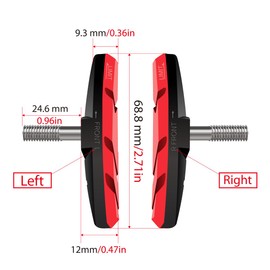 CNCLOL Bike V Brake Pads, Bicycle V Brake Blocks，55/70mm Cantilever Brake Shoes for Mountain/Road/Kids/MTB/Children's/Cycle Bike, Black Red