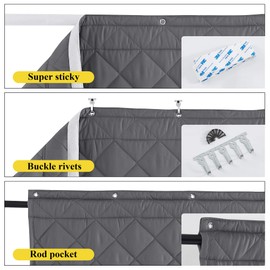 NICETOWN Warm Curtains for Winter, Windproof Waterproof Soundproof Door Shade for Indoor Outdoor Door Window Isolate Cold Thick Curtains for Bedroom Living Room, 30" W x 86" L, 1 Panel, Grey