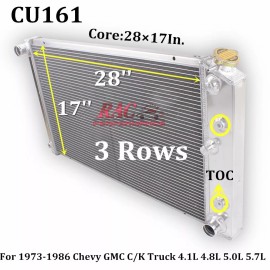 LUXERAD 3-Row Radiator 1973-1986 Chevy/GMC C/K C10 C20 C30 K10 K20 Suburban Blazer