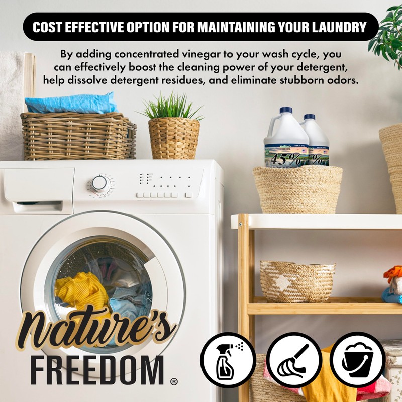 Nature's Freedom 45% Concentrated Vinegar, 2 Gallon - Dilutes to
