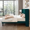 SHA CERLIN Full Size Velvet Bed Frame with Vertical Channel