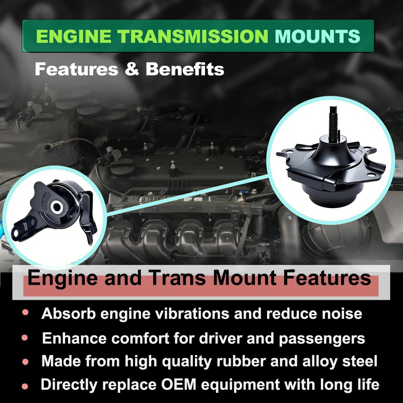 5PCS Engine Motor Mount and Transmission Mount Set Compatible with