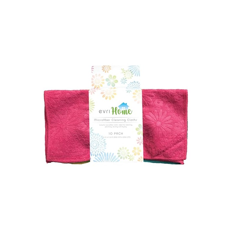 EvriHome Microfiber Cleaning Cloths, Attract Dust Like a Magnet, Embossed