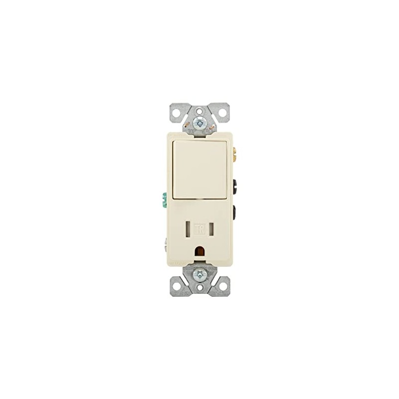 Eaton TR7730A 15-Amp 3-Wire TR Receptacle 120-Volt Decorator Combination Single-Pole