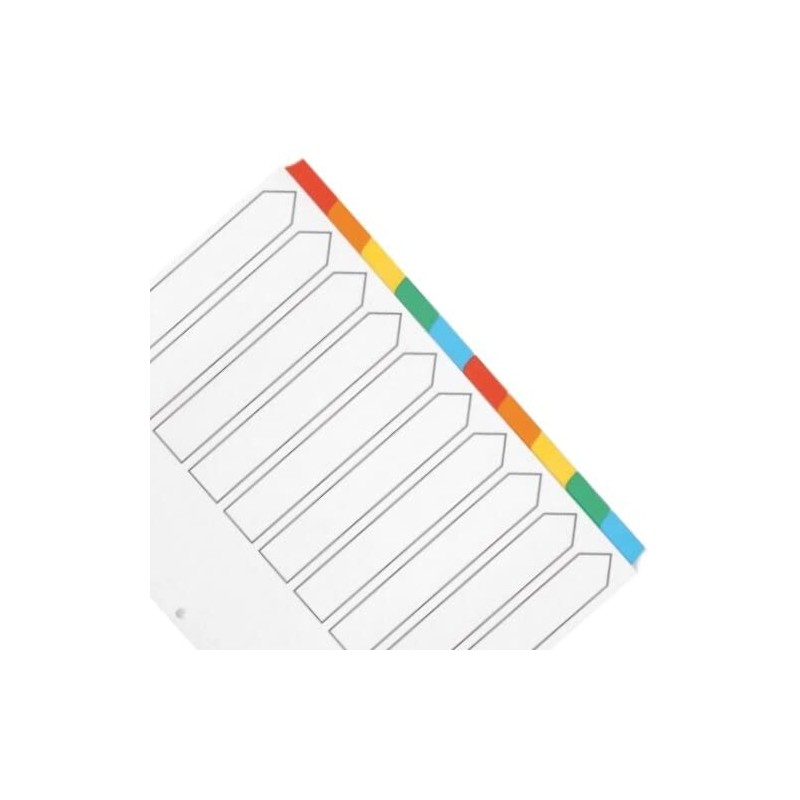 Q-Connect 10-Part Index Multi-punched Reinforced Board Multi-Colour Blank Tabs A4