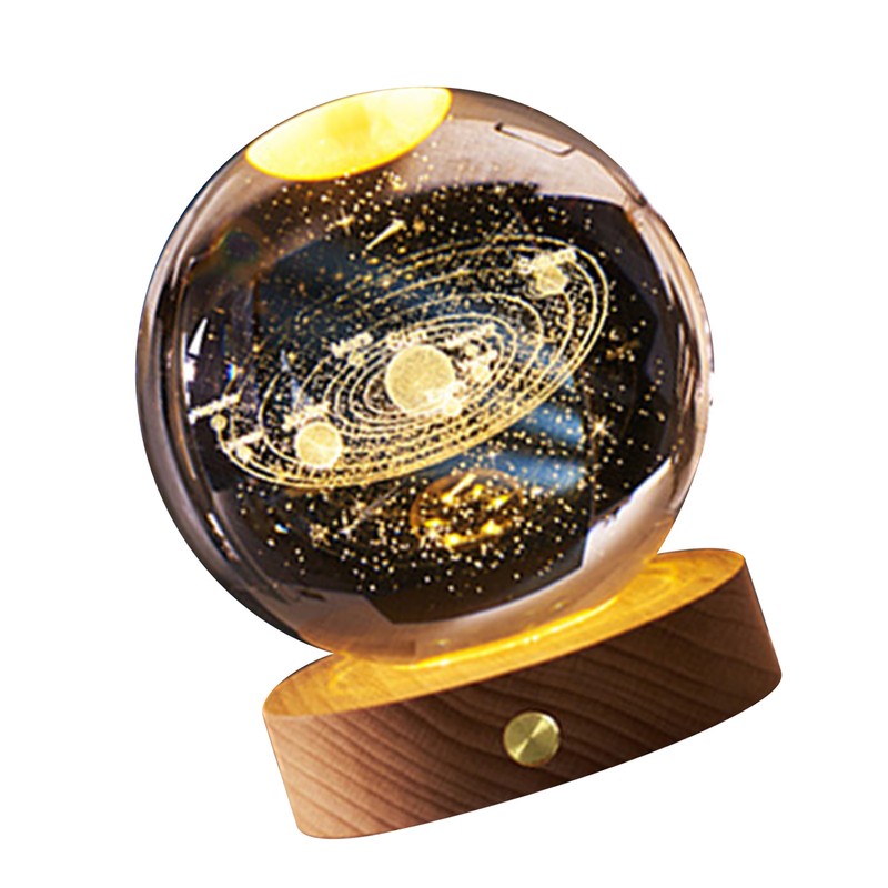 3D Crystal Ball Night Light Rechargeable Battery Soft Light Multifunction