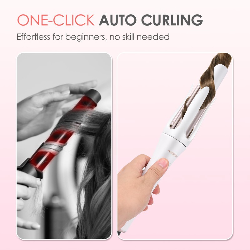 AraSyleon Auto Hair Curler, Automatic Curling Iron with 4 Temperature