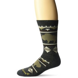 Pendleton Camp Crew Socks, Roaming Bison Charcoal, Large(9-12)
