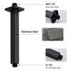 Matte Black Shower Arm with Flange Ceiling Mounted 8 Inch