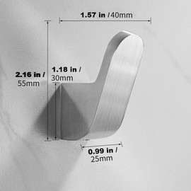 MOKIUER Towel Hooks,Towel Hooks for Bathroom Wall Mounted,Towel Holder,Bathroom Hooks for Wall,Brushed,4 Pack