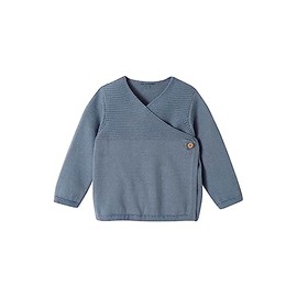 Vertbaudet Organic Collection: Cardigan for Newborns Oeko-Tex Denim Blue 56, denim blue