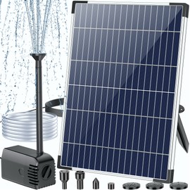 POPOSOAP Solar Water Pump 12W, Solar Water Fountain Pump Kit, 160GPH Submersible Solar Fountain Pump Flow Adjustable with PVC Tubing, 16.4Ft Cord for Ponds, Garden, Fish Pond, Waterfall, Hydroponics